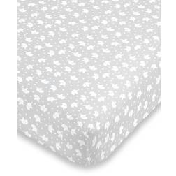 NoJo Crib Sheets Grey Gray & White Elephant Fitted Mini Crib Sheet