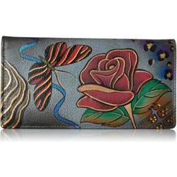 Anuschka Ladies Wallet with Rear Gusset Multi Misc Accessories No Flower/Safari/Grey