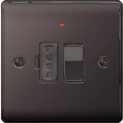BG Black Nickel 13A Fused Connection Unit Switched with Neon & Flex Outlet