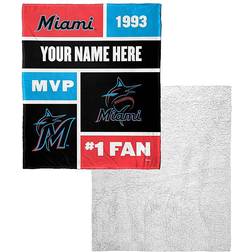 MLB Miami Marlins Personalized Colorblock Silk Touch Blankets