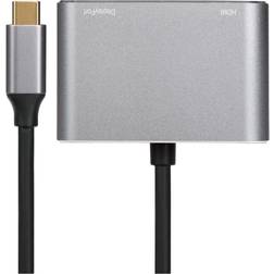 Nikkai Uc0702 Usb-c To Hdmi And Displayport Multiport Hub