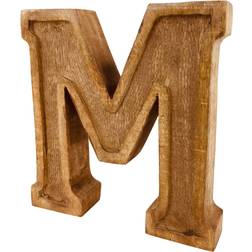 Geko Hand Carved Wooden Embossed Letter M