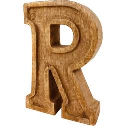 Geko Hand Carved Wooden Embossed Letter R