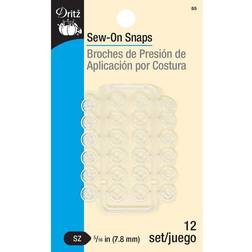 Dritz Sew-On Snaps 5/16" (7.93mm) 12/Pkg-Clear