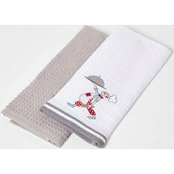 Homescapes Cook Waffle Cotton Tea Kitchen Towel Grey