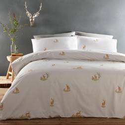 Portfolio Home Double Deer Duvet Cover White, Grey