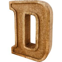 Geko Hand Carved Wooden Embossed Letter D