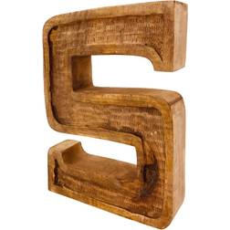 Geko Hand Carved Wooden Embossed Letter S