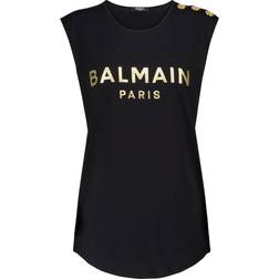 Balmain Logo Cotton Tank Top