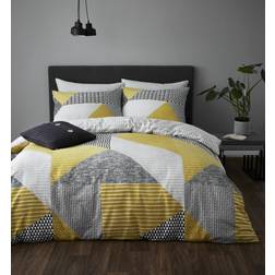 Catherine Lansfield Larsson Geo Duvet Cover Yellow (220x135cm)