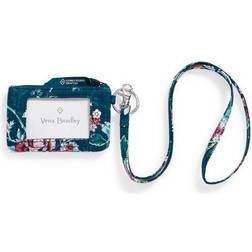 Vera Bradley Cotton Zip and Lanyard Combo ID Case, Rose Toile