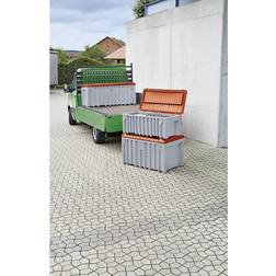 Cemo Universal box made of polyethylene, capacity 150 l, max. load 100 kg, grey orange