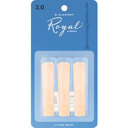 D'Addario Royal by Bb Clarinet Reeds, Strength 2.0, 3-pack