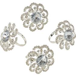 Saro Lifestyle Jeweled Floral Napkin Ring 3.8cm 4pcs