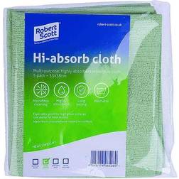 Robert Scott Hi-Absorb Microfibre Cloth Green Pack of 5