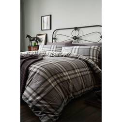 Catherine Lansfield Kelso Duvet Cover Natural, White, Black, Grey