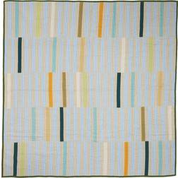 Hübsch Twist block Bedspread Multicolour, Blue, Green, Beige, Orange (260x)