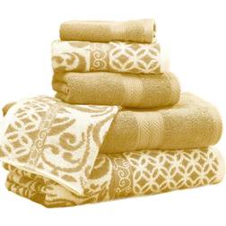 Modern Threads Trefoil Geometric Bath Towel Gold