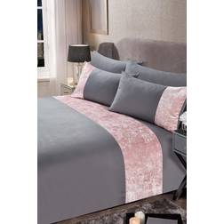 Sienna Crushed with Case Duvet Cover Silver, Pink, Grey