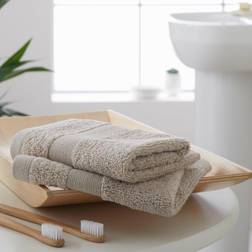 Catherine Lansfield Antibacterial Face Cloth Guest Towel Silver, Natural, White