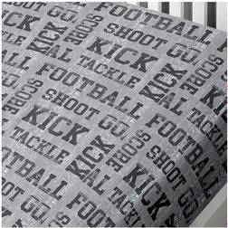 Football Print Bed Sheet Black, Grey