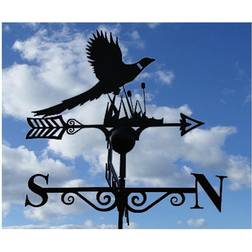 Pheasant Weathervane. Solid steel black wind vane.