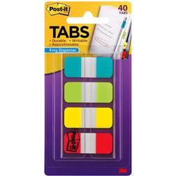 3M Post-itï¿½ Durable Tabs, 5/8" 1/5", Assorted Colors, Flags 4 Pads