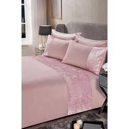 Sienna Crushed with Pillow Case Duvet Cover Silver, Pink, Grey