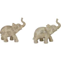 Dkd Home Decor Elephant Beige Golden Resin Colonial 22,7 Figurine