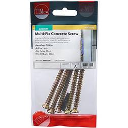 Timco Yellow Flat Countersunk Multi-Fix Concrete Screws 5 Pack