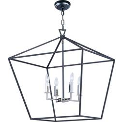 Maxim Lighting Abode Textured Black/Polished Nickel Pendant Lamp 24.5cm