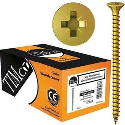 Timco 5.0 90mm Solo Zinc & Yellow Woodscrew Qty 100