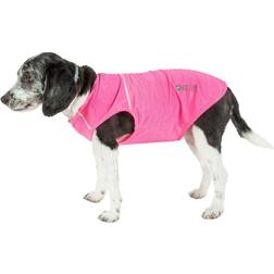 Petlife TSHL1PKMD Active Aero-Pawlse Heathered Quick-Dry & 4-Way Stretch-Performance Dog Tank Top