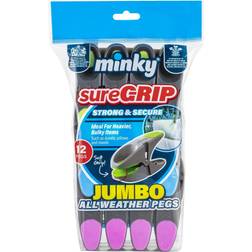 Minky Homecare SureGrip Jumbo Clothespins 12pk,Multicoloured