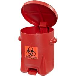 Eagle 6 Gallon Poly Safety Biohazardous Waste Can, Red