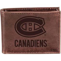 Evergreen Enterprises Wallets Brown Montreal Canadiens Logo Leather Bifold Wallet