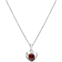 Gemondo Heart Necklace - Silver/Garnet