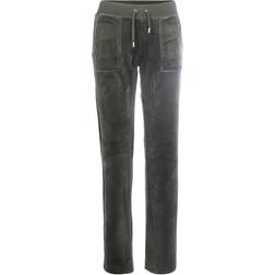 Juicy Couture Classic Velour Del Ray Pant - Dark Moss