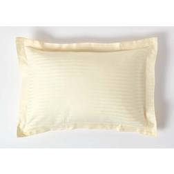 Homescapes Standard Egyptian Cotton Satin Stripe 330 Thread Count Pillow Case Yellow