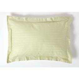 Homescapes Standard Egyptian Satin Stripe 330 Thread Count Pillow Case Green