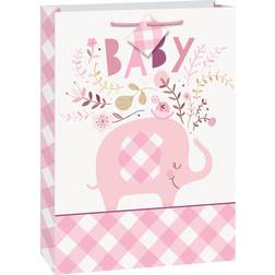 Unique Pink Floral Elephant Jumbo Gift Bag Party