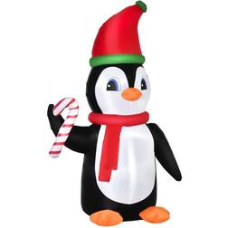 Homcom Bon Noel 2.5M Lighted Christmas Penguin Candy Figurine