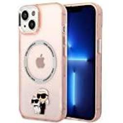 Karl Lagerfeld iPhone 14 Skal Magsafe Iconic & Choupette Rosa