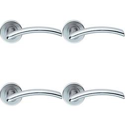 Loops 4x pair Oval Shaped Arched Bar Handle Concealed Fix Round Rose Satin