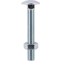 Timco Steel Dome Head Carriage Bolts with Hex Nuts Silver M6