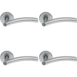 Loops 4x pair Arched Round Bar Handle with Ring Detailing Concealed Fix Satin