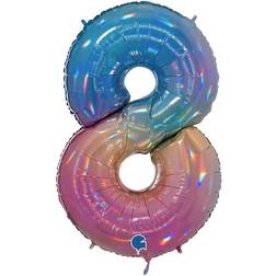 Amscan (8, Rainbow Splash) Anagram 34in Number Supershape Foil Balloon