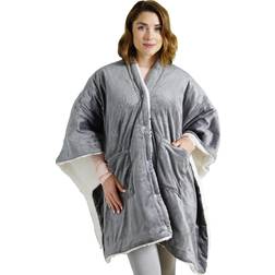 Pure Enrichment Relief Plush Heated Shawl, Grey