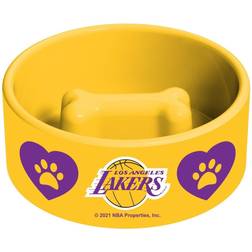 The Memory Company The Memory Company Los Angeles Lakers Team Color Pet Bowl with Bone