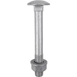 Timco Dome Head Carriage Bolts with Hex Nuts Form a Washers Silver